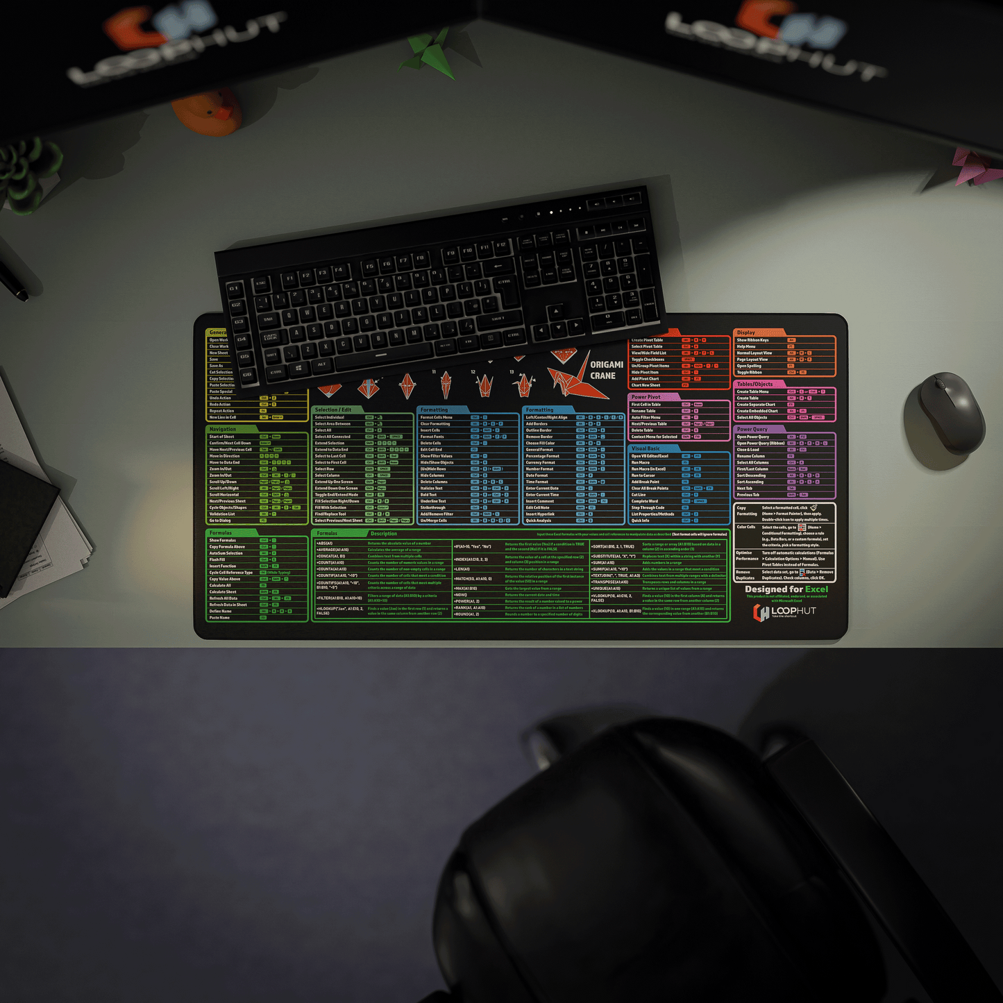 Excel Shortcuts Mousepad in a modern office workspace – perfect Excel accessory for productivity, speed, and efficient spreadsheet navigation