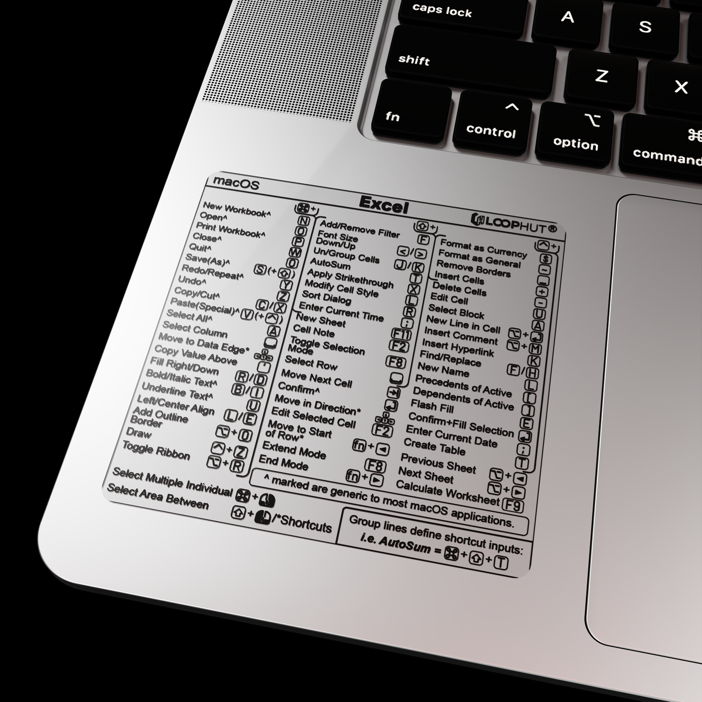 Advanced Shortcuts Stickers combo for Excel (for macOS)