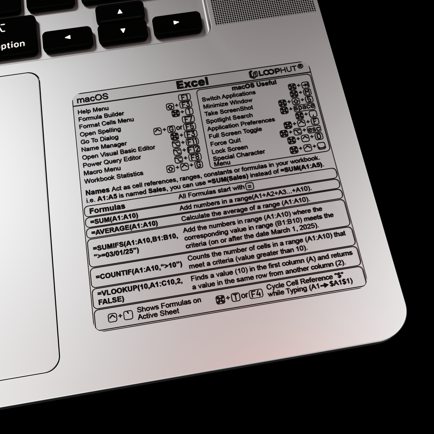 Advanced Shortcuts Stickers combo for Excel (for macOS)